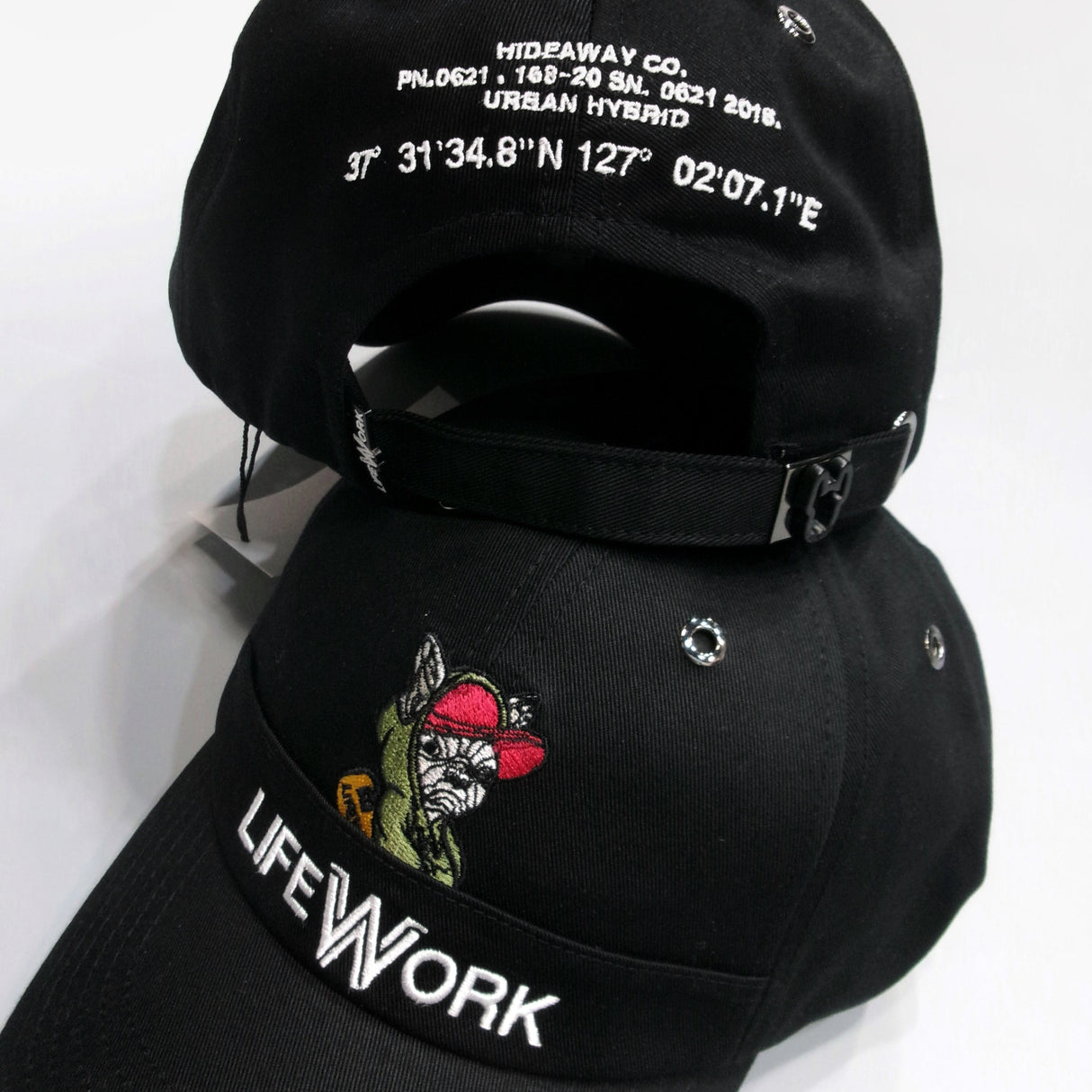 LifeWork Hoodie Dog Embroidered Baseball Cap Black lifework lifework - originalfook singapore