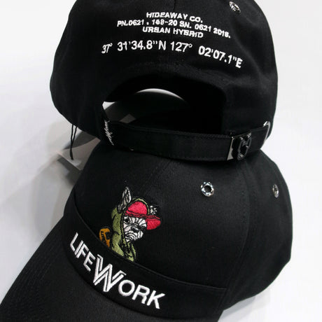 LifeWork Hoodie Dog Embroidered Baseball Cap Black lifework lifework - originalfook singapore