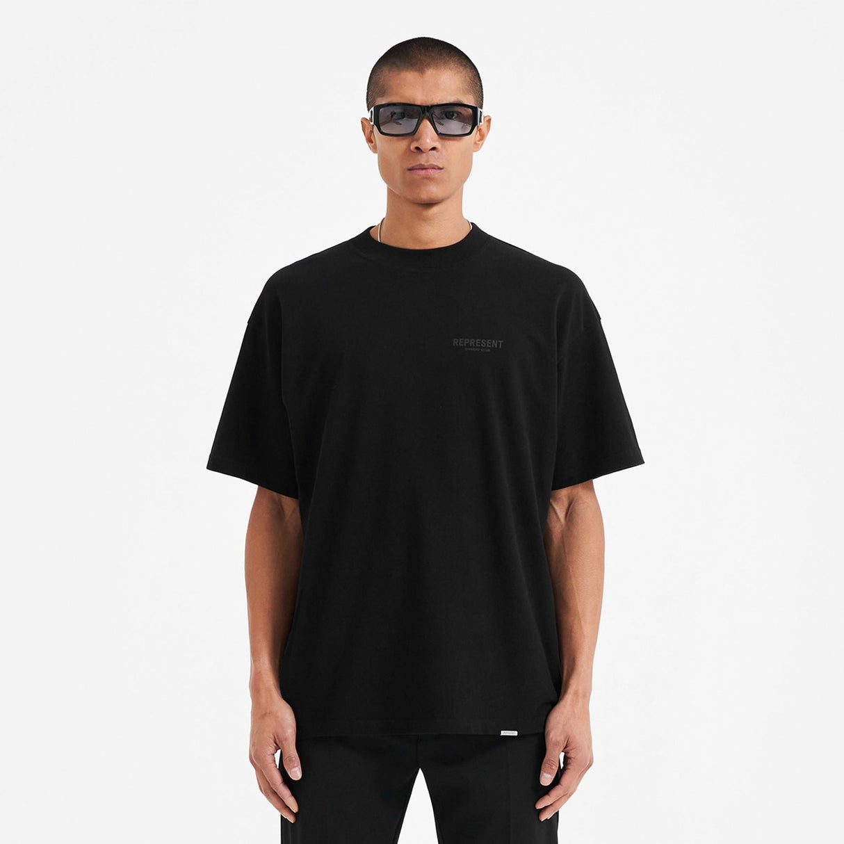 Represent Owners Club Logo Tee Black Reflective REPRESENT REPRESENT - originalfook singapore