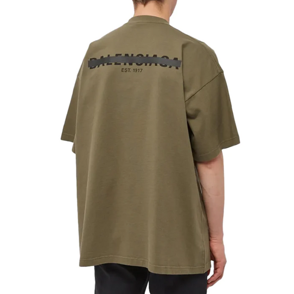 Balenciaga Strike 1917 Oversized Tee Khaki Olive BAL BAL - originalfook singapore