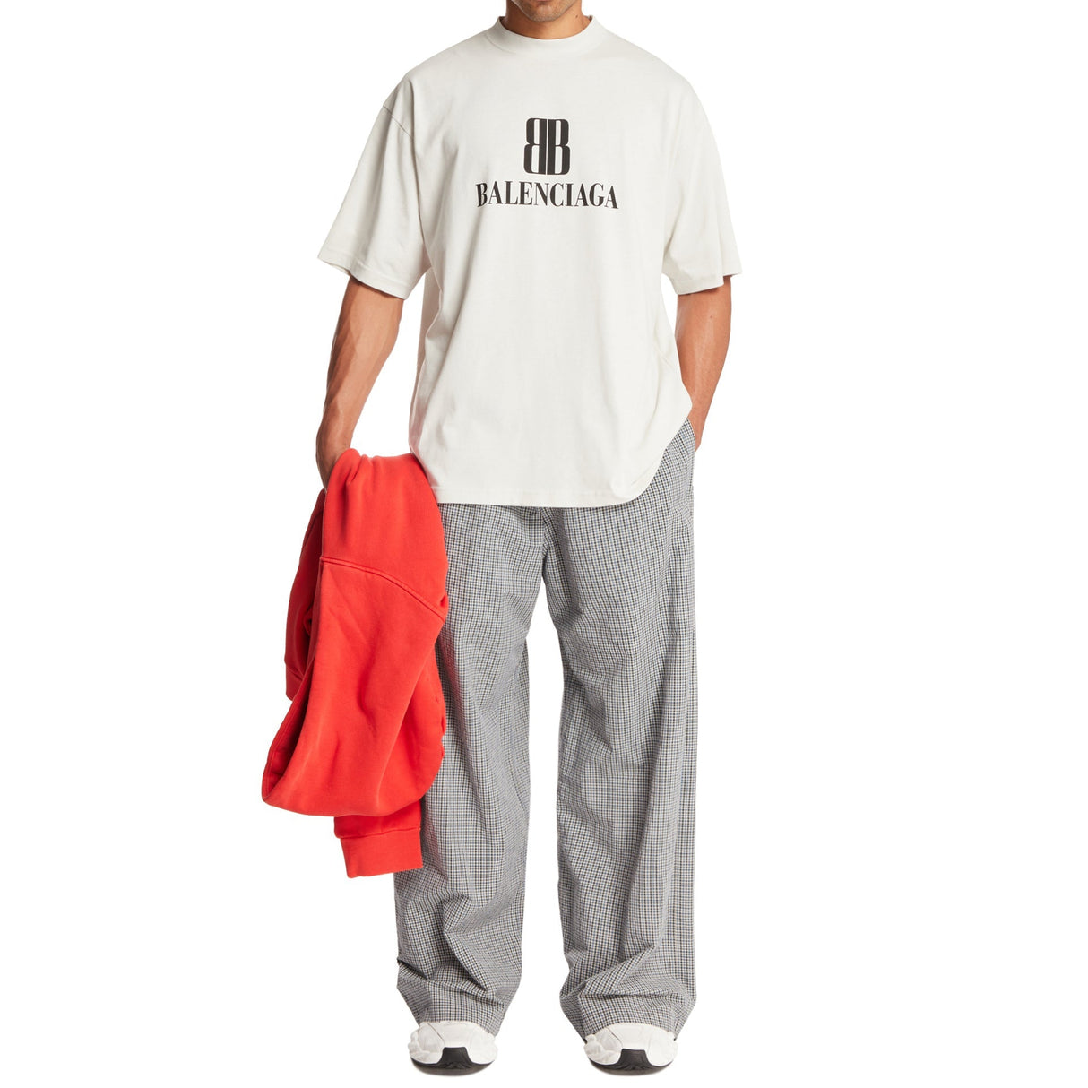 Balenciaga Nano BB Medium Fit Tee Dirty White