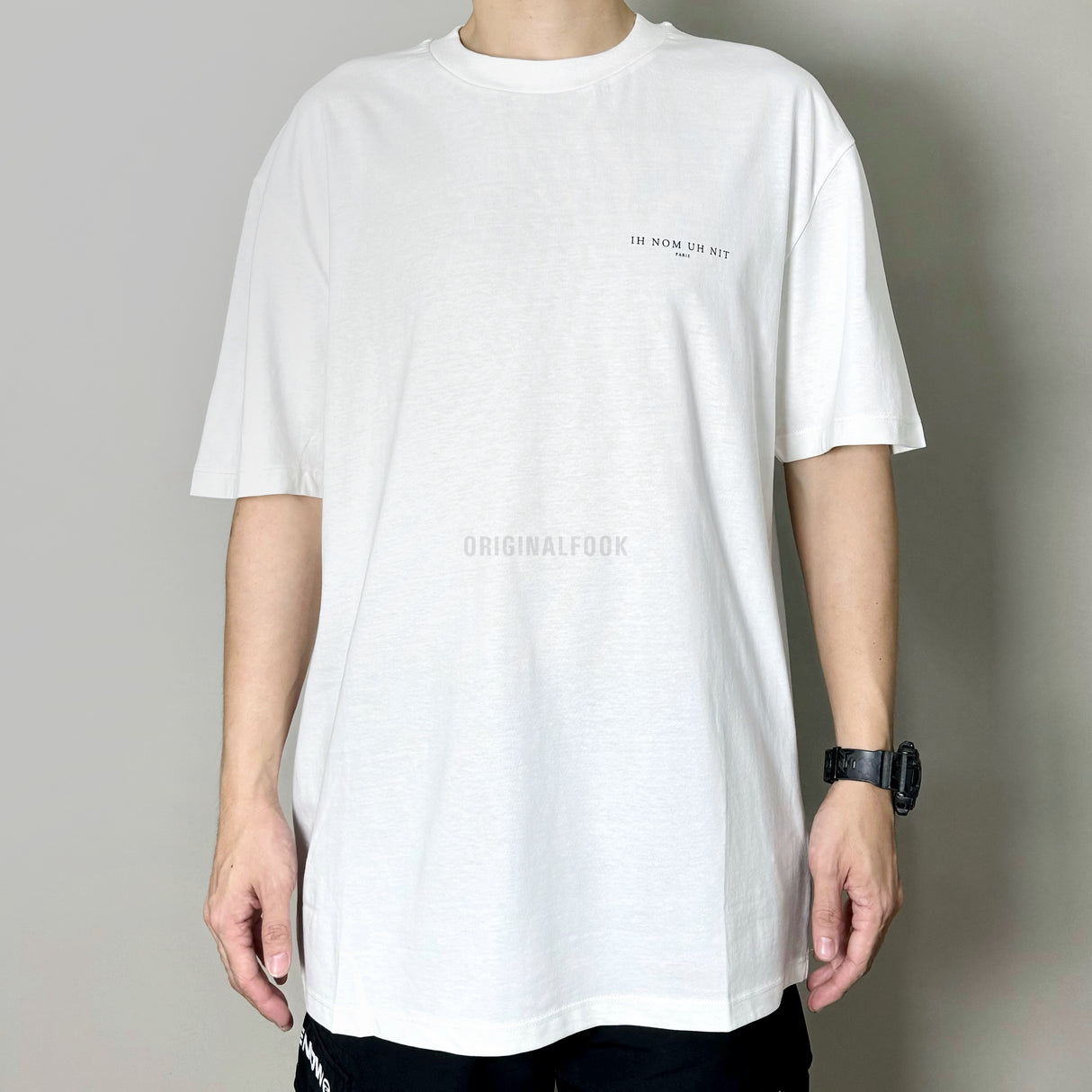 Ih Nom Uh Nit Chest Logo Tee Off White NUS23201 (Made In Italy) IH NOM UH NIT IH NOM UH NIT - originalfook singapore