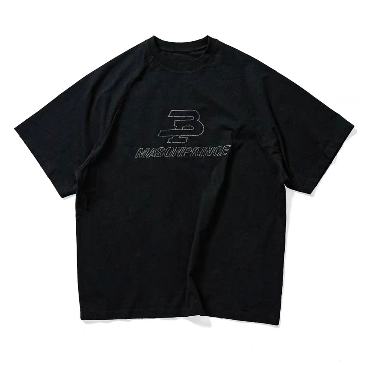 MASONPRINCE Outline Logo Tee Black MASONPRINCE MASONPRINCE - originalfook singapore