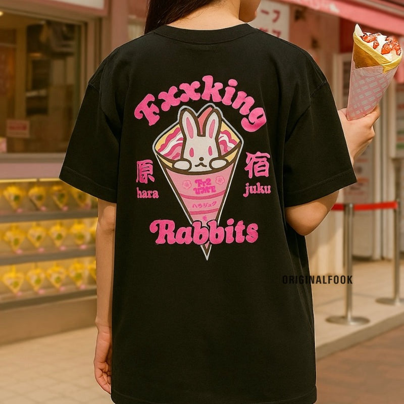 FR2 Bunny Crepe Tee Black (Japan Exclusive) - ORIGINALFOOK