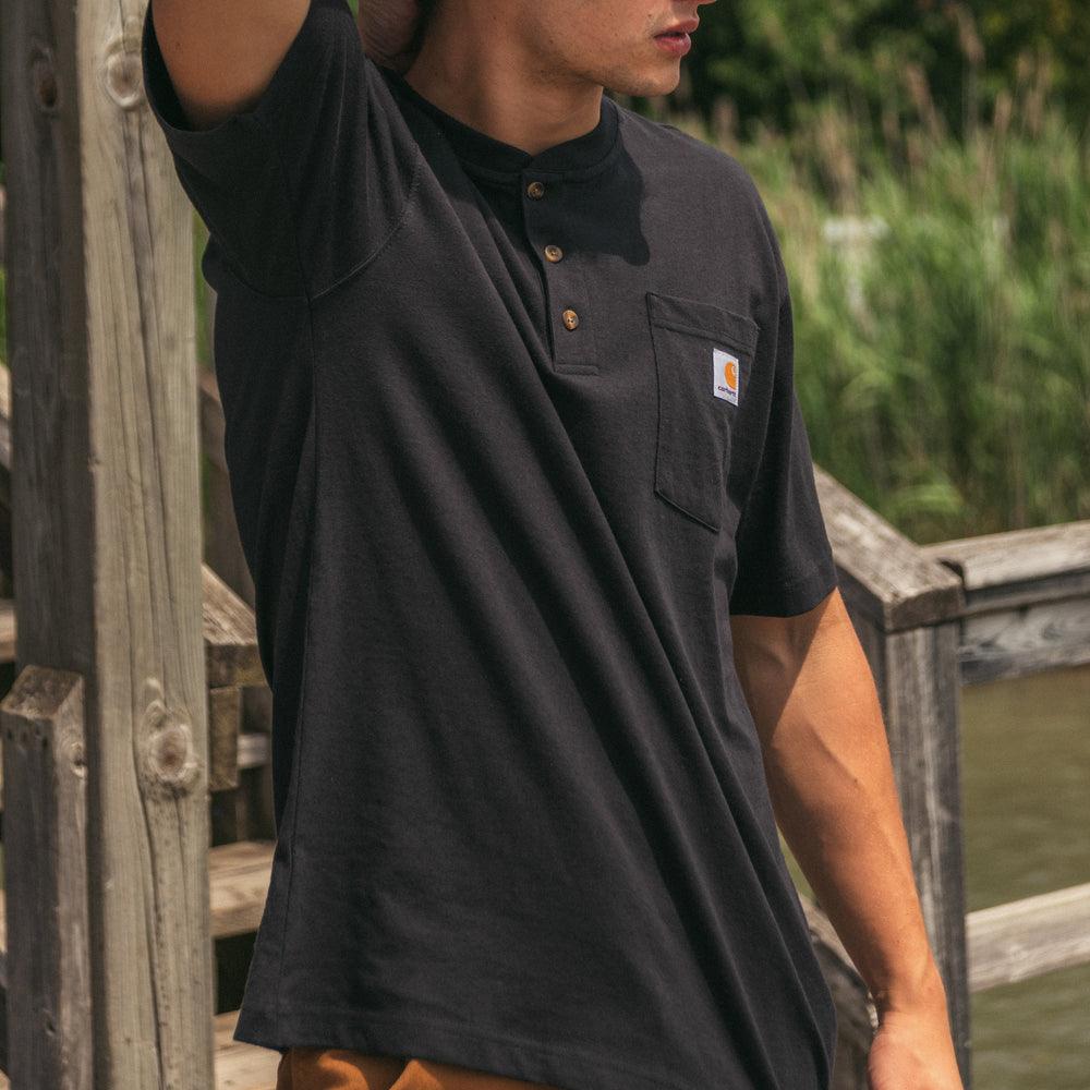 Carhartt Henley Oversized Pocket Tee Black CARHARTT CARHARTT - originalfook singapore