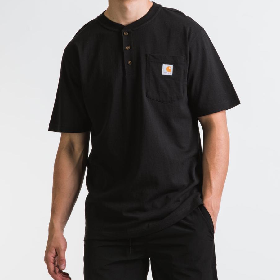 Carhartt Henley Oversized Pocket Tee Black CARHARTT CARHARTT - originalfook singapore