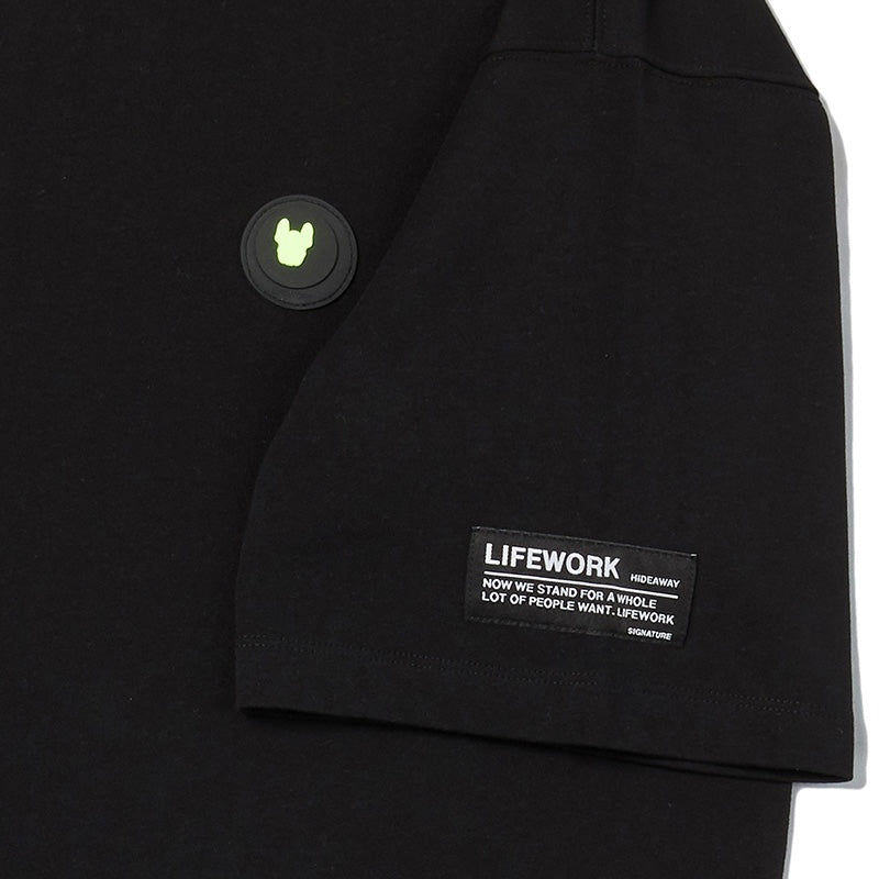 LifeWork Neon Round Logo Tee Black LIFEWORK LIFEWORK - originalfook singapore