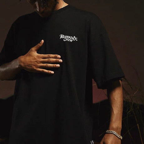 Remedy Crew Logo Tee Black REMEDY REMEDY - originalfook singapore