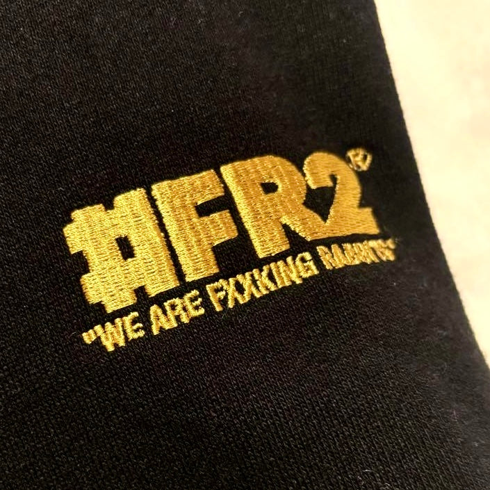 Black FR2 Big Logo Hoodie featuring a prominent logo on the front, made of comfortable, casual apparel material.