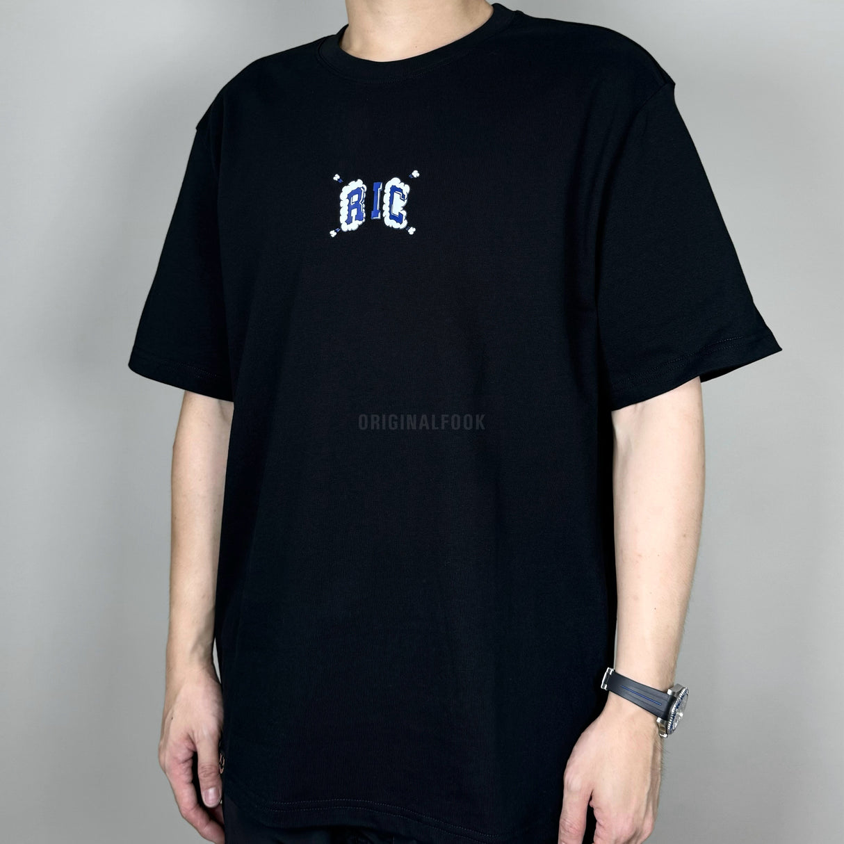 Black Rickyisclown Embossed Cloud T-shirt, casual apparel with textured cloud design, from the Rickyisclown brand.