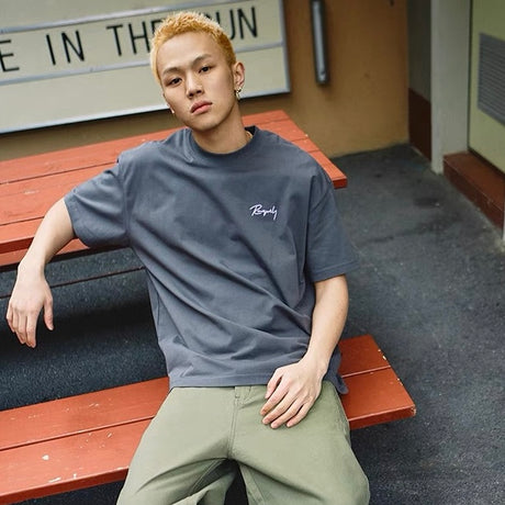 Remedy Embossed Logo Tee Charcoal Grey REMEDY REMEDY - originalfook singapore