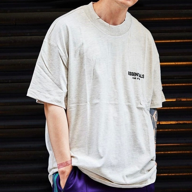 Fear of God Essentials Felt Logo Tee Light Oatmeal FEAR OF GOD FEAR OF GOD - originalfook singapore