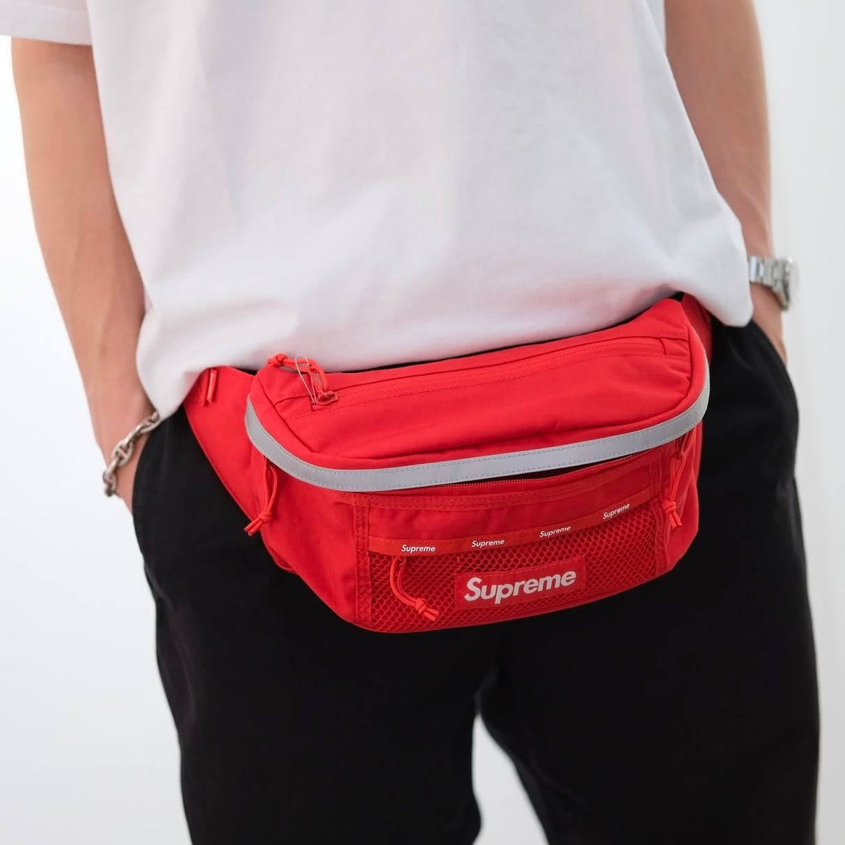 Supreme Reflective Waist Bag Red SUPREME SUPREME - originalfook singapore