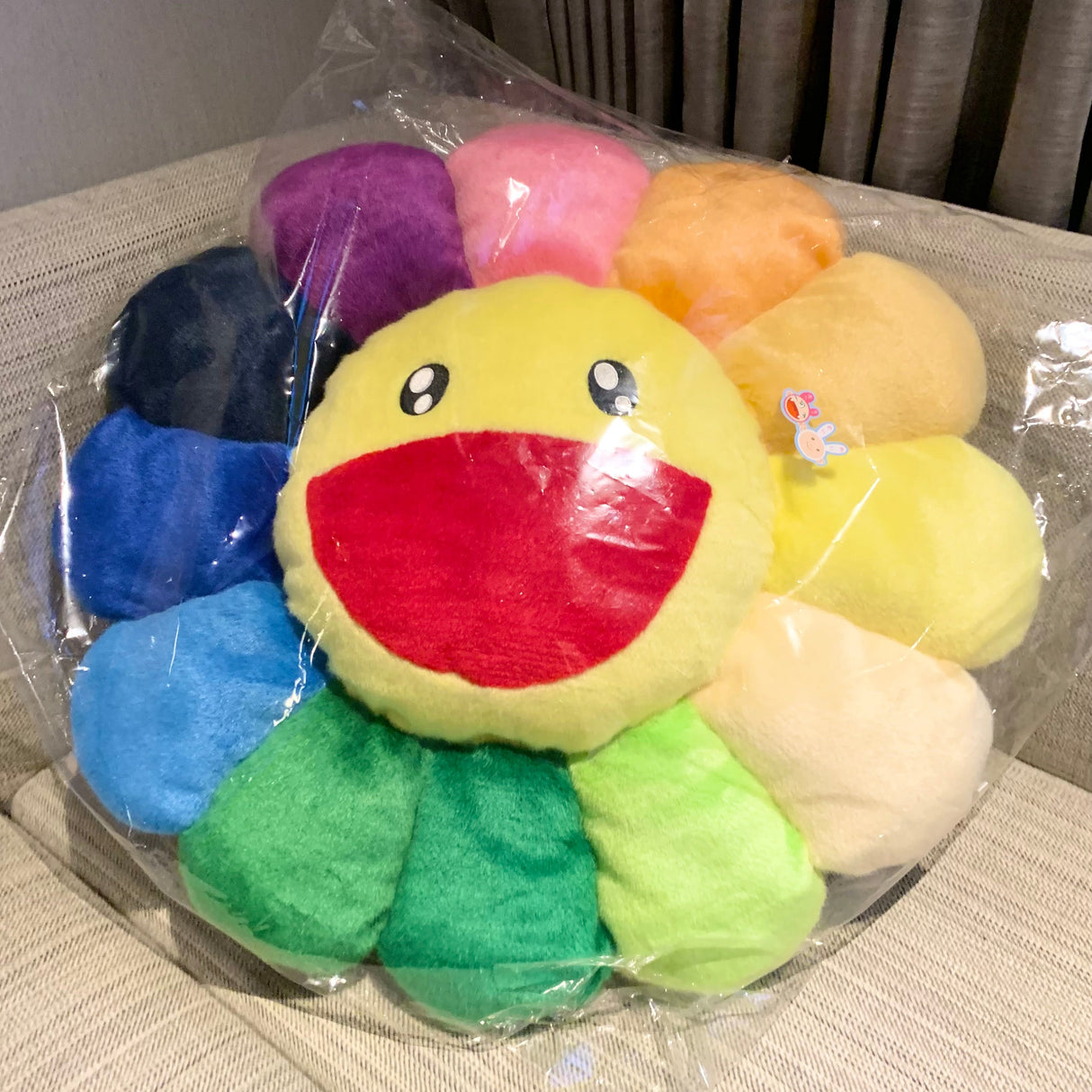 Takashi Murakami Kaikai Kiki Flower Plush Cushion Rainbow (60cm) TAKASHI MURAKAMI TAKASHI MURAKAMI - originalfook singapore