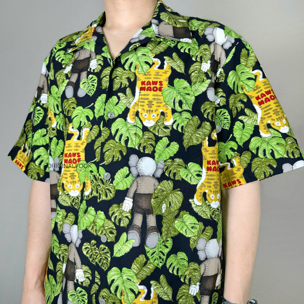 Human Made X KAWS Aloha Shirt Black HUMAN MADE HUMAN MADE - originalfook singapore