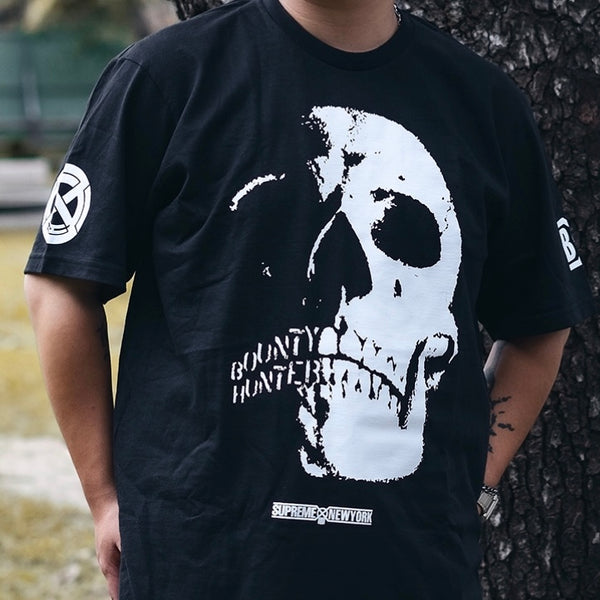 Supreme X Bounty Hunter Skulls Tee Black supreme supreme - originalfook singapore