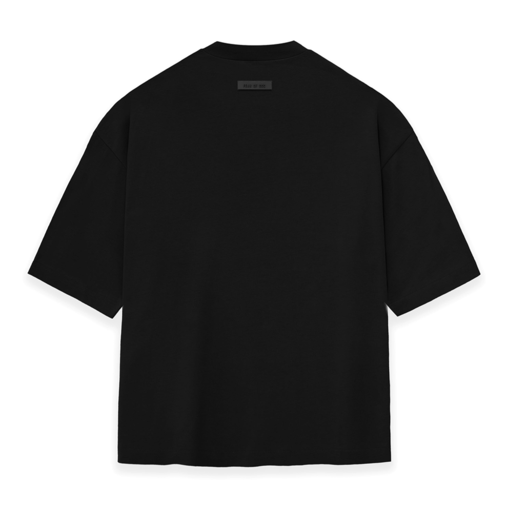 Fear of God Essentials Applique Logo Drop Shoulder Tee Jet Black (Oversized) FEAR OF GOD FEAR OF GOD - originalfook singapore