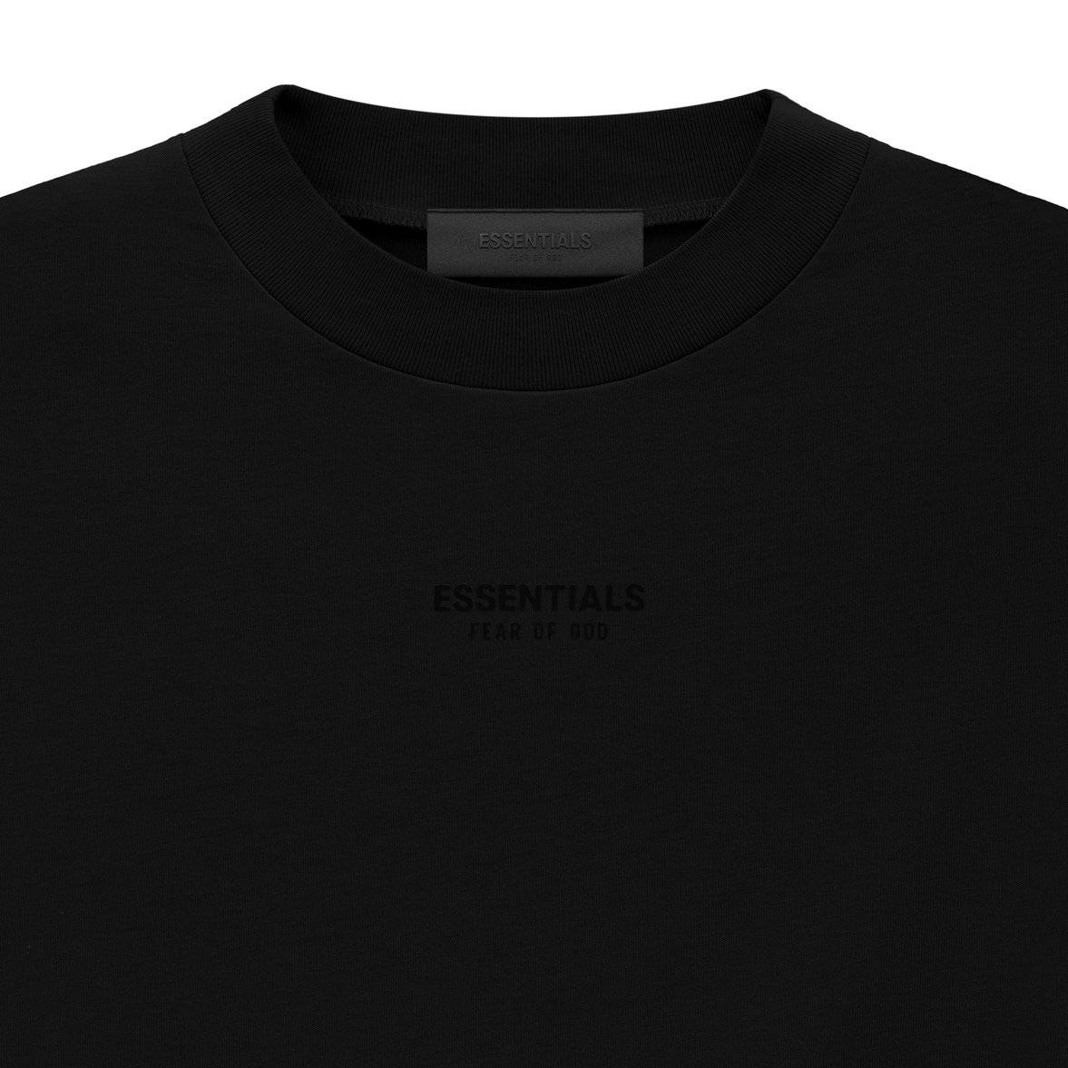 Fear of God Essentials Applique Logo Drop Shoulder Tee Jet Black (Oversized) FEAR OF GOD FEAR OF GOD - originalfook singapore