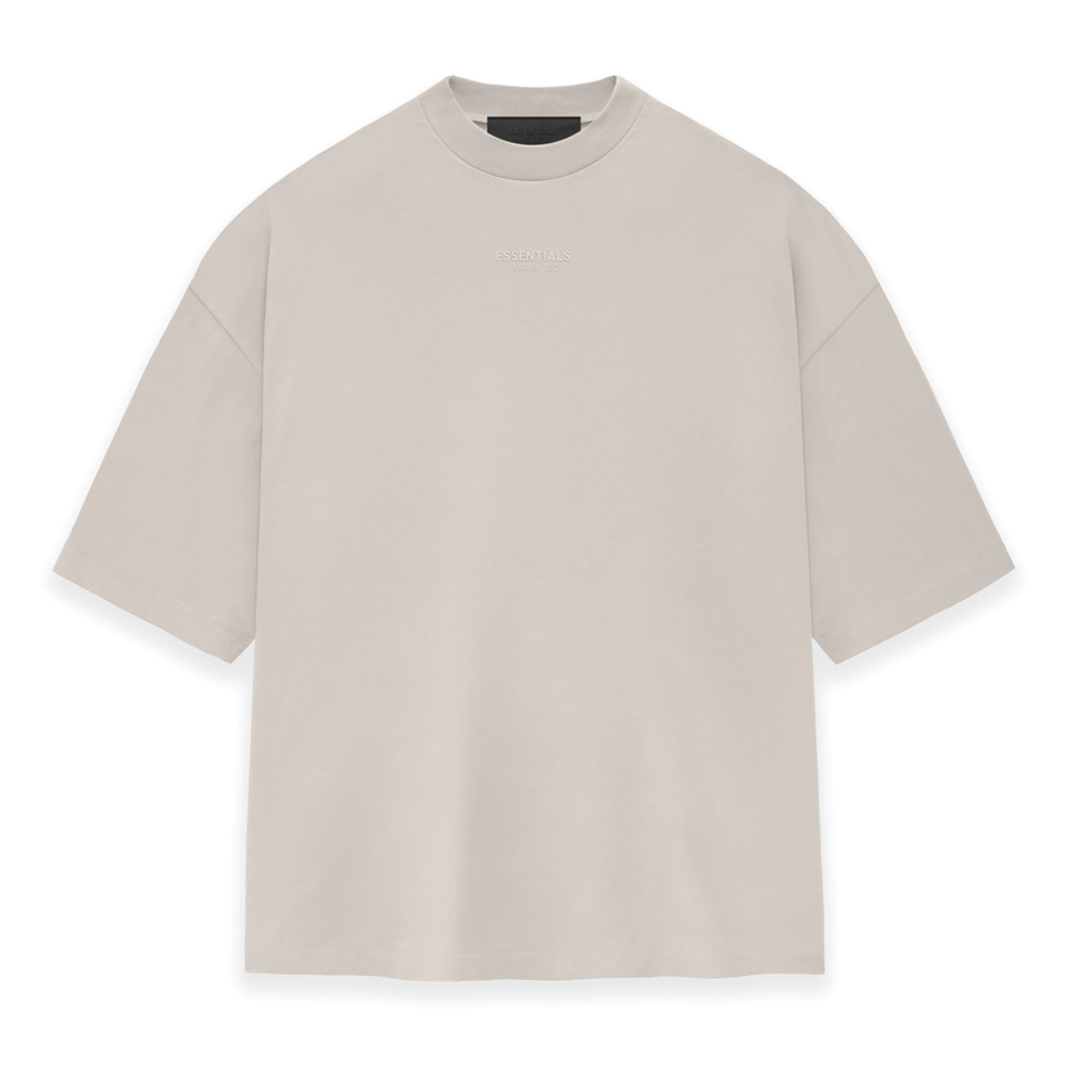 Fear of God Essentials Applique Logo Drop Shoulder Tee Silver Cloud (Oversized) FEAR OF GOD FEAR OF GOD - originalfook singapore