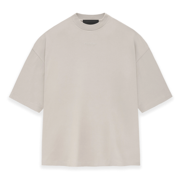 Fear of God Essentials Applique Logo Drop Shoulder Tee Silver