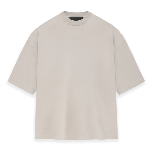 Fear of God Essentials Applique Logo Drop Shoulder Tee Silver Cloud (Oversized) FEAR OF GOD FEAR OF GOD - originalfook singapore