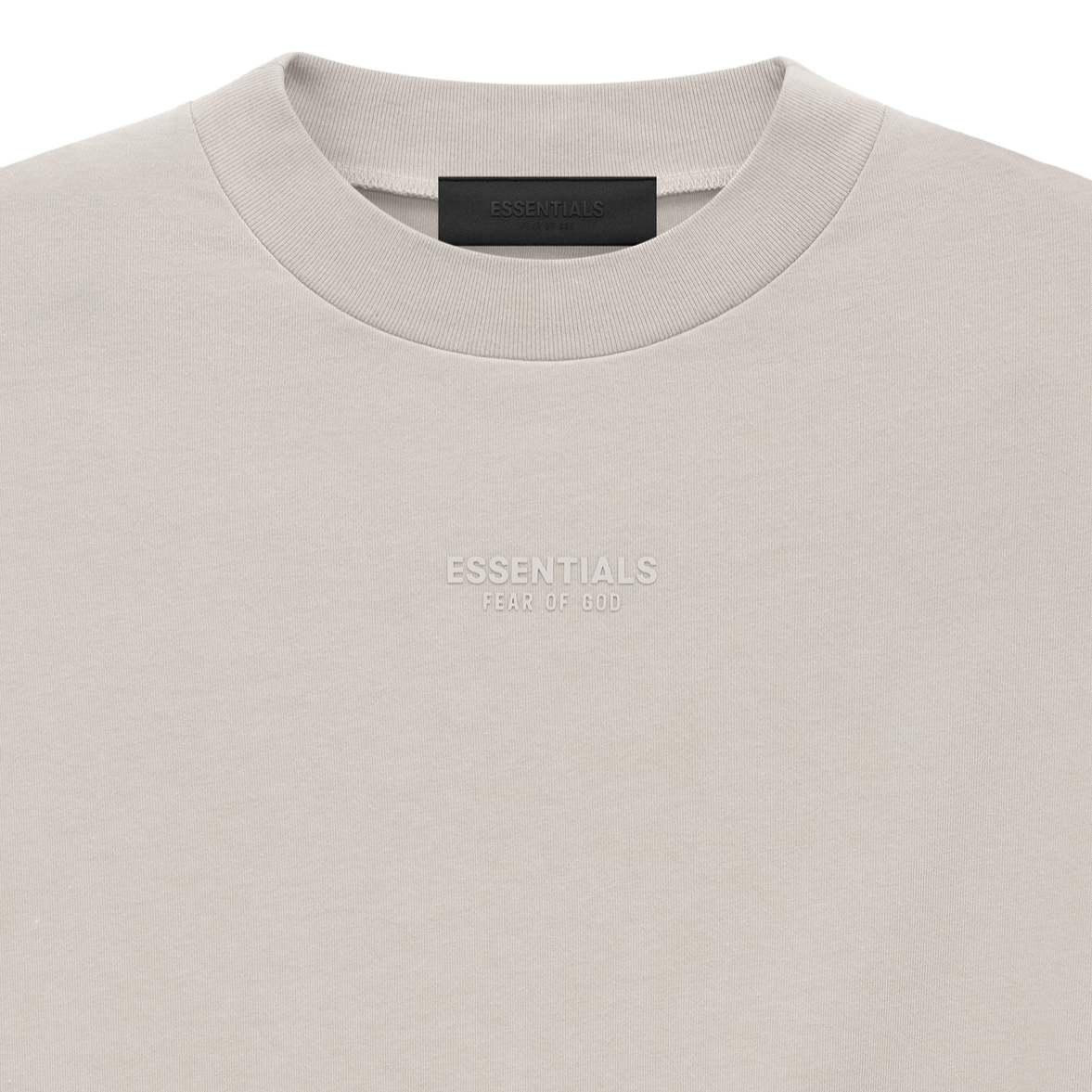 Fear of God Essentials Applique Logo Drop Shoulder Tee Silver Cloud (Oversized) FEAR OF GOD FEAR OF GOD - originalfook singapore