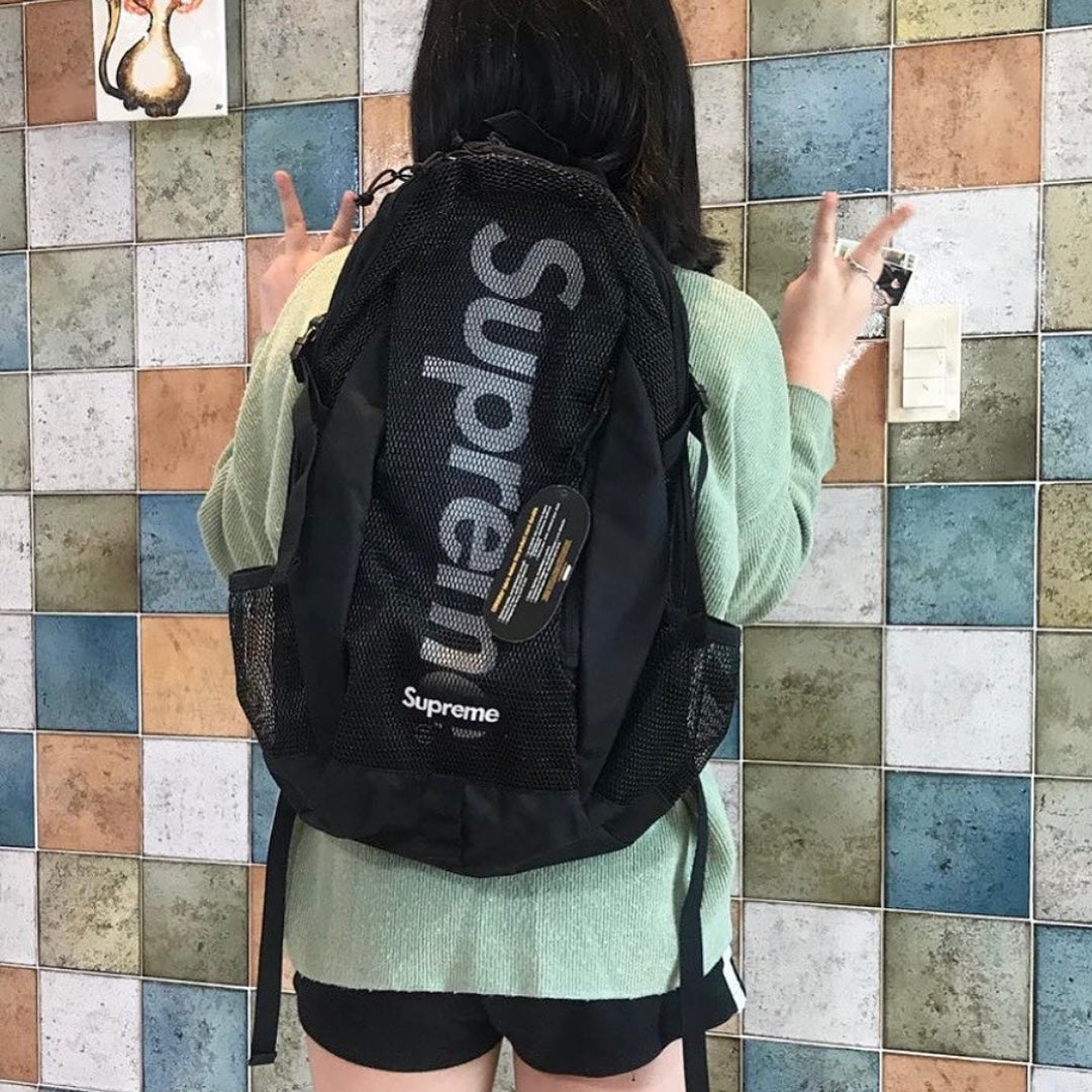 Supreme Reflective Logo Black Backpack - ORIGINALFOOK