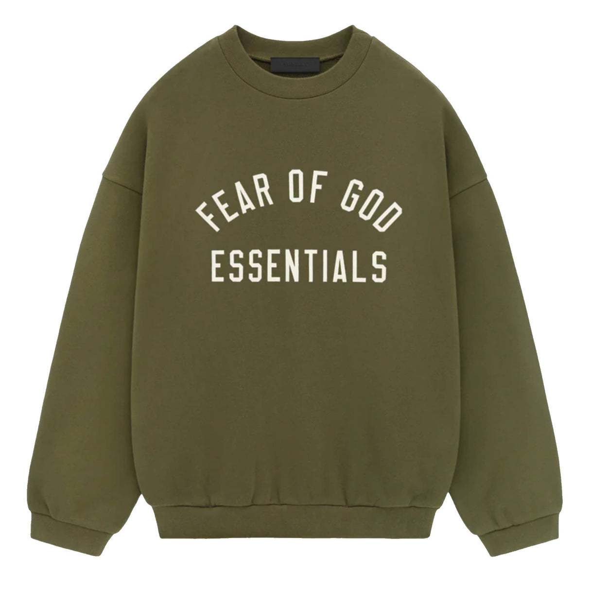 FEAR OF GOD Essentials Heavy Fleece Crewneck Military FEAR OF GOD ESSENTIALS FEAR OF GOD ESSENTIALS - originalfook singapore