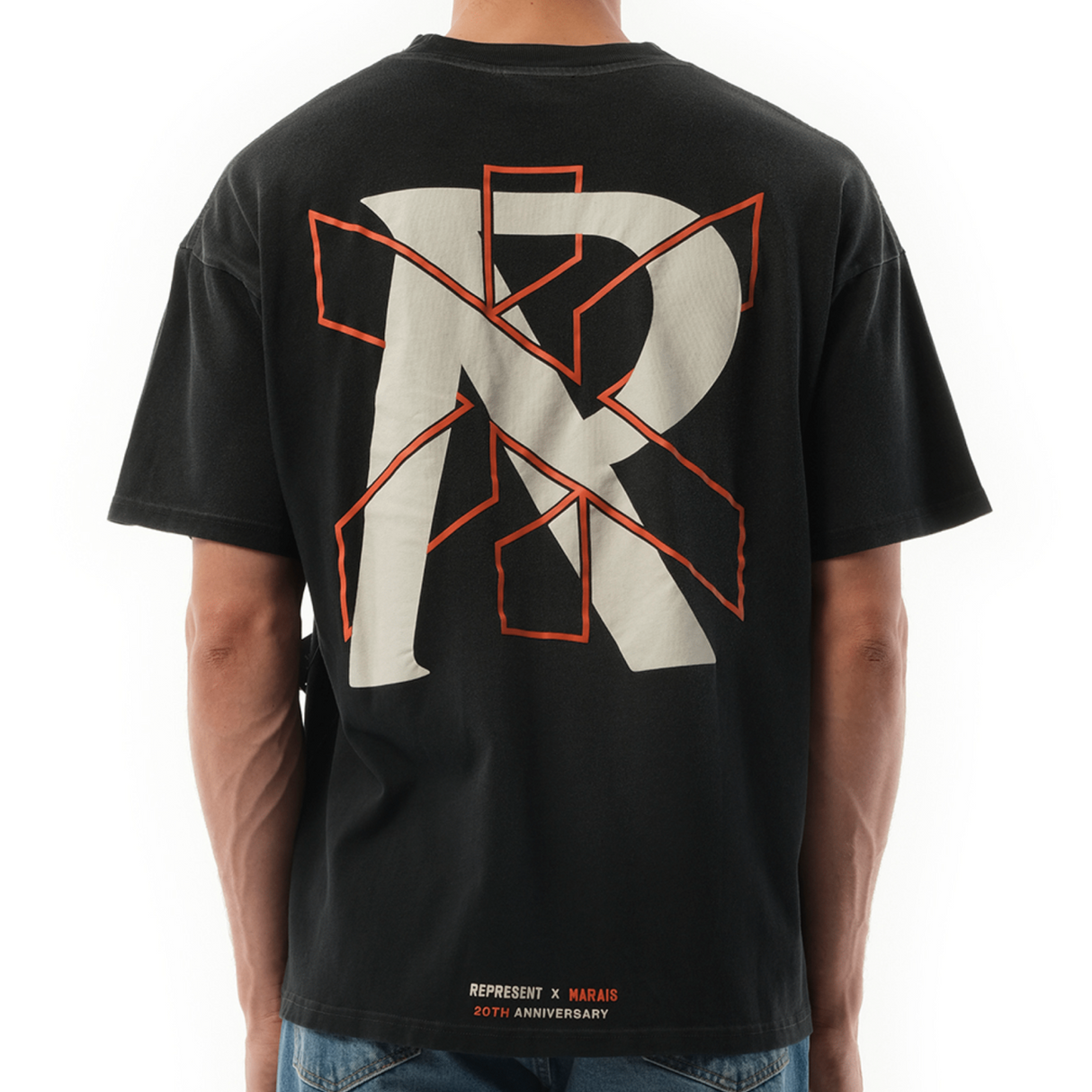 Represent X Marais Logo Lock Up Aged Black Tee - ORIGINALFOOK