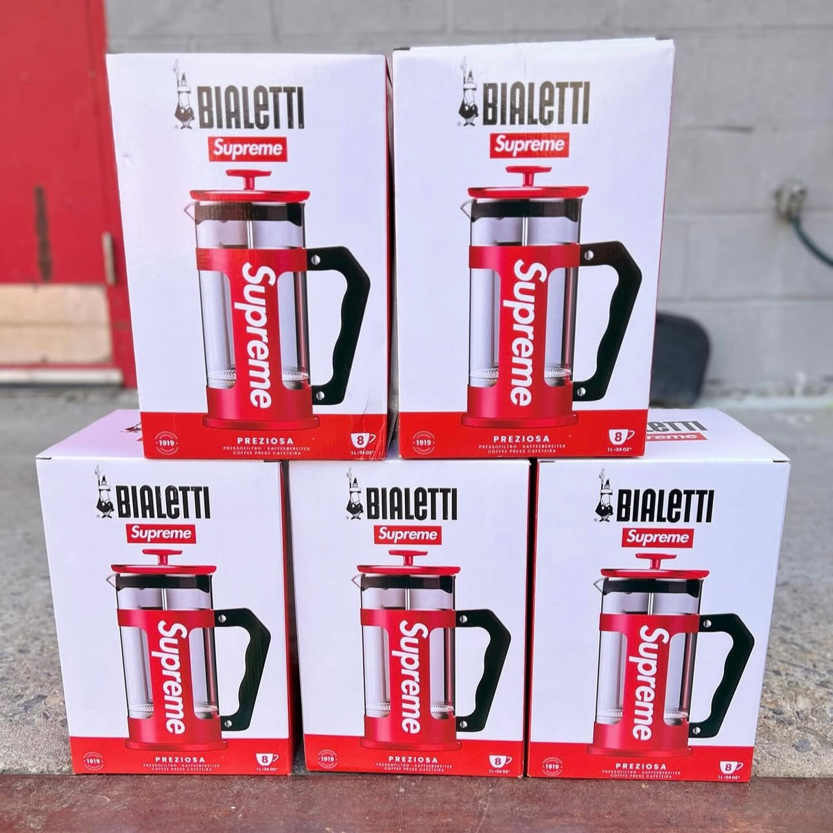 Supreme x Bialetti 8-Cup French Coffee Press - ORIGINALFOOK