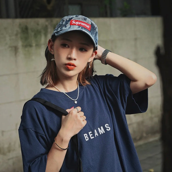 Supreme Flames Jacquard Denim Camp Cap Denim supreme supreme - originalfook singapore