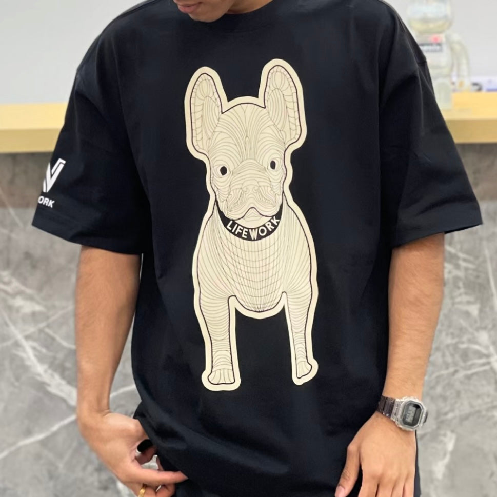 LifeWork Korea Bulldog Tee Black lifework lifework - originalfook singapore
