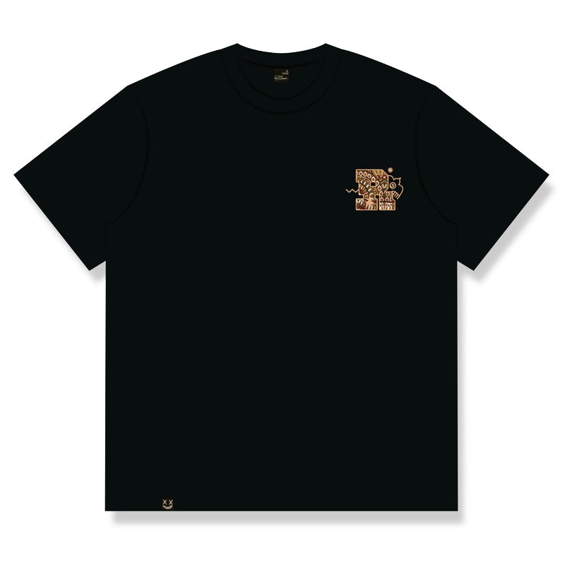 Rickyisclown Earth Tribal Embossed Tee Black R37250210A E11 - ORIGINALFOOK