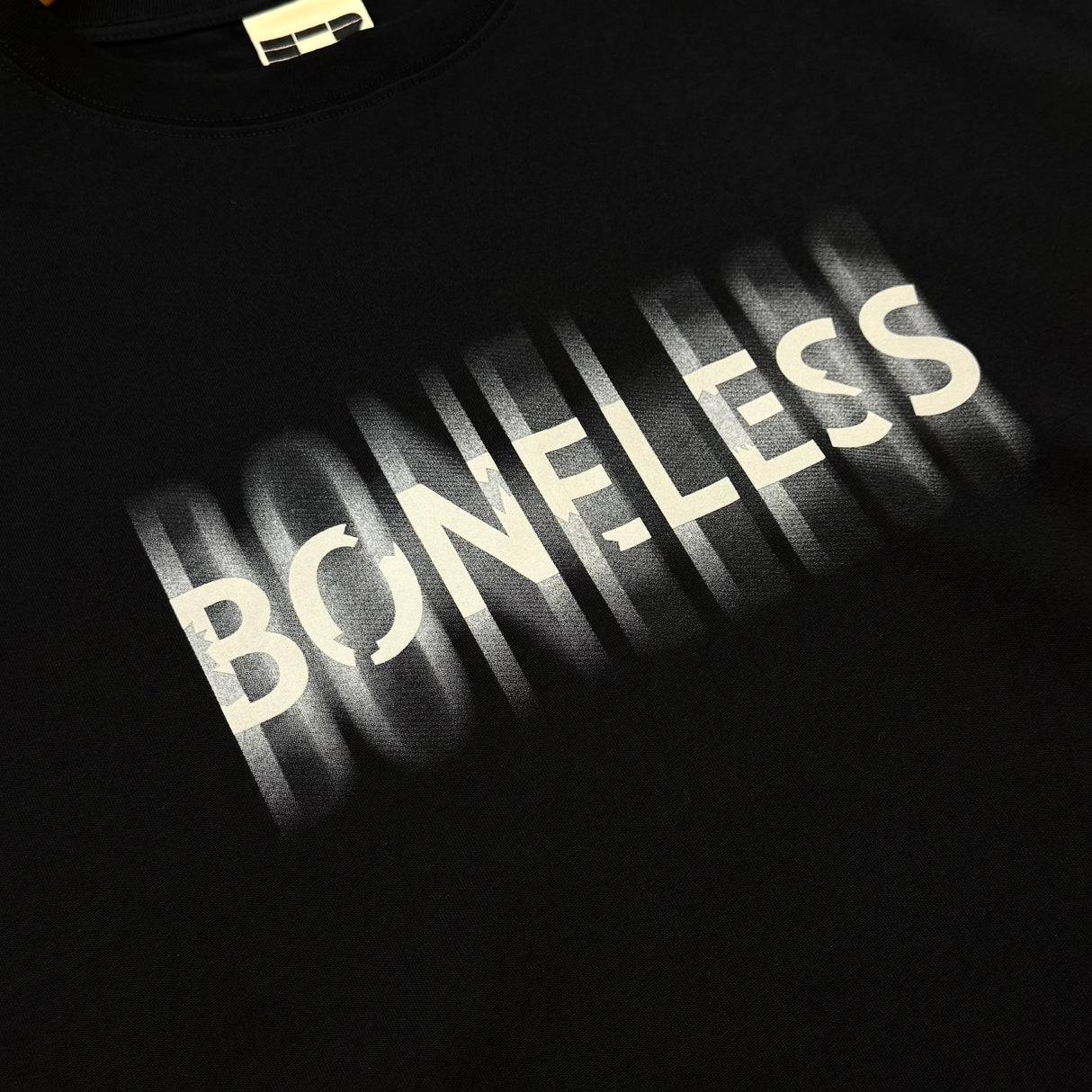 Boneless Blurred Foam Letter Logo Tee Black - ORIGINALFOOK