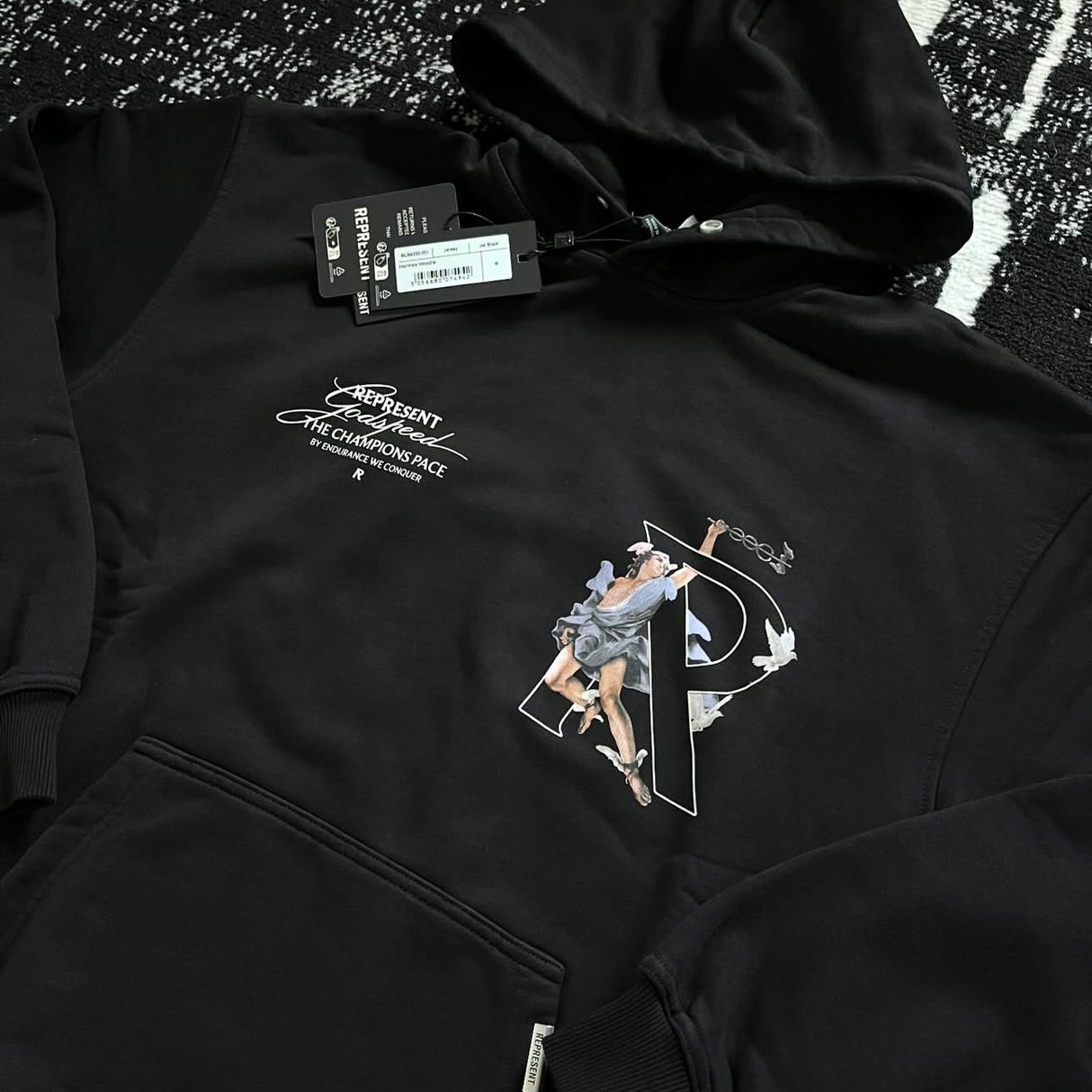 Represent Hermes Black Hoodie - ORIGINALFOOK