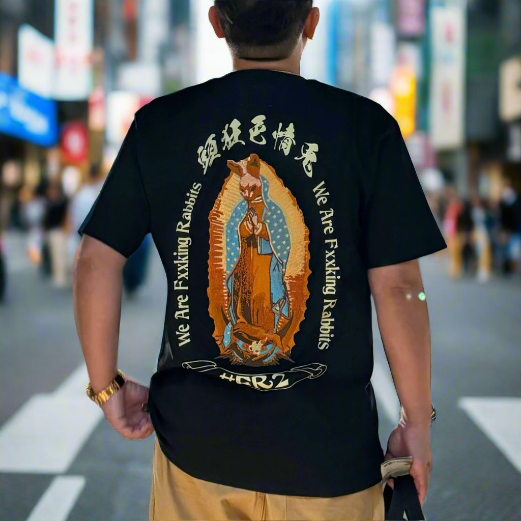 FR2 Fxxking Rabbits Rabbit Maria Embroidery Tee Black FR2 FR2 - originalfook singapore