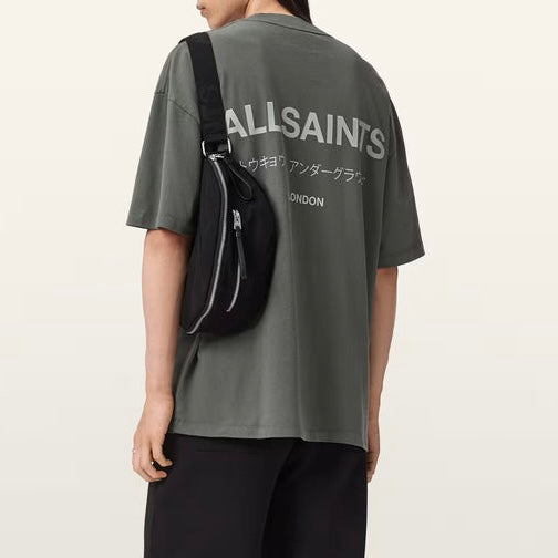AllSaints Underground Logo Tee Garnet Green