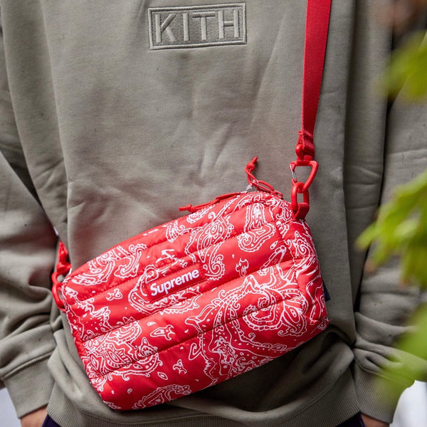 Supreme Puffer Side Bag Red Paisley supreme supreme - originalfook singapore