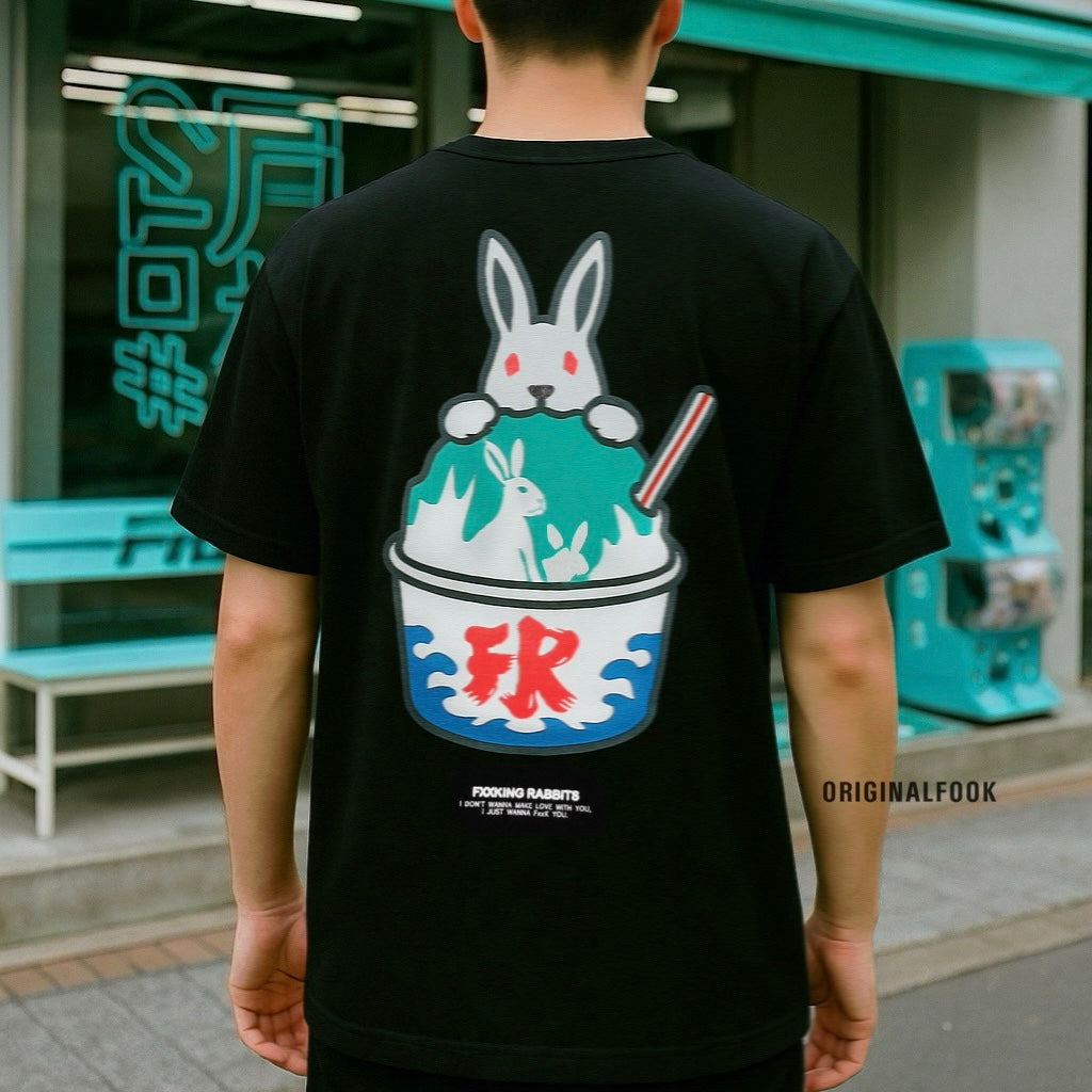 FR2 Shaved Ice Rabbit Tee Black Tiffany (Japan Exclusive) - ORIGINALFOOK