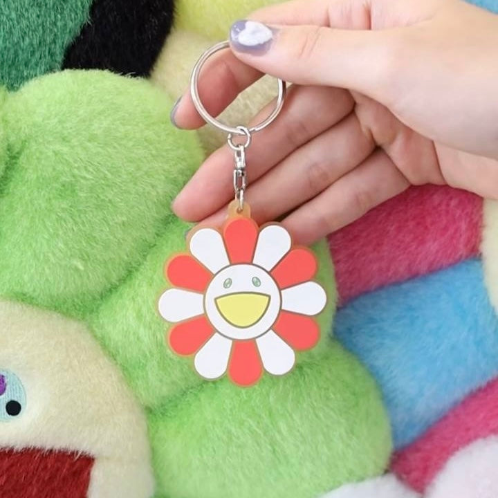 Takashi Murakami Flower Keychain - Red White - ORIGINALFOOK