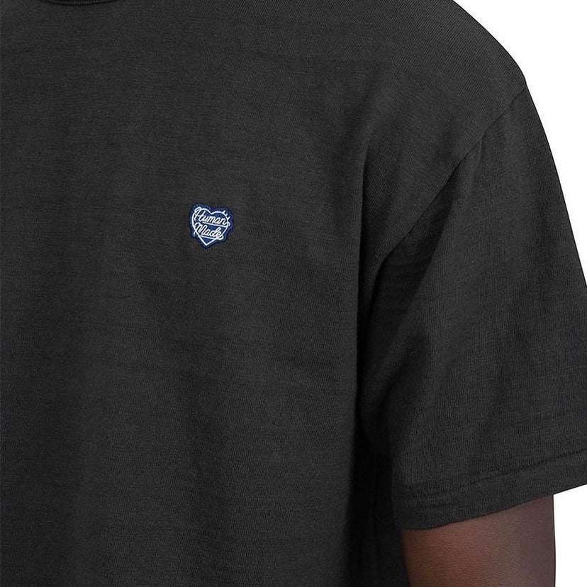 Human Made Navy Heart Badge Tee Black HUMAN MADE HUMAN MADE - originalfook singapore