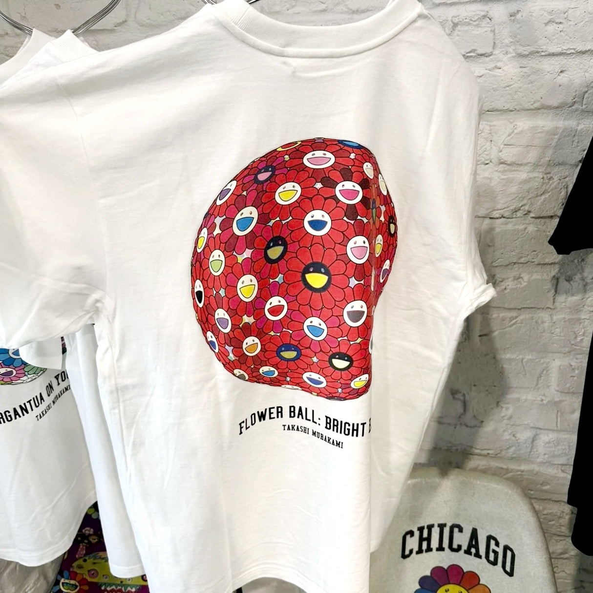Takashi Murakami Bright Red Flower Ball Tee White TAKASHI MURAKAMI TAKASHI MURAKAMI - originalfook singapore
