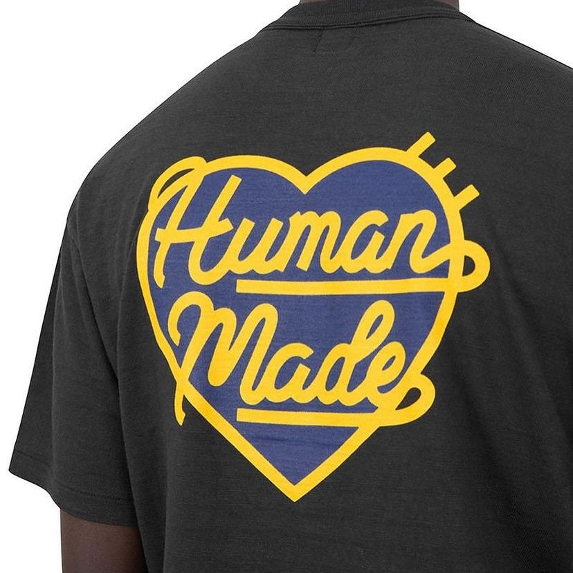 Human Made Navy Heart Badge Tee Black HUMAN MADE HUMAN MADE - originalfook singapore
