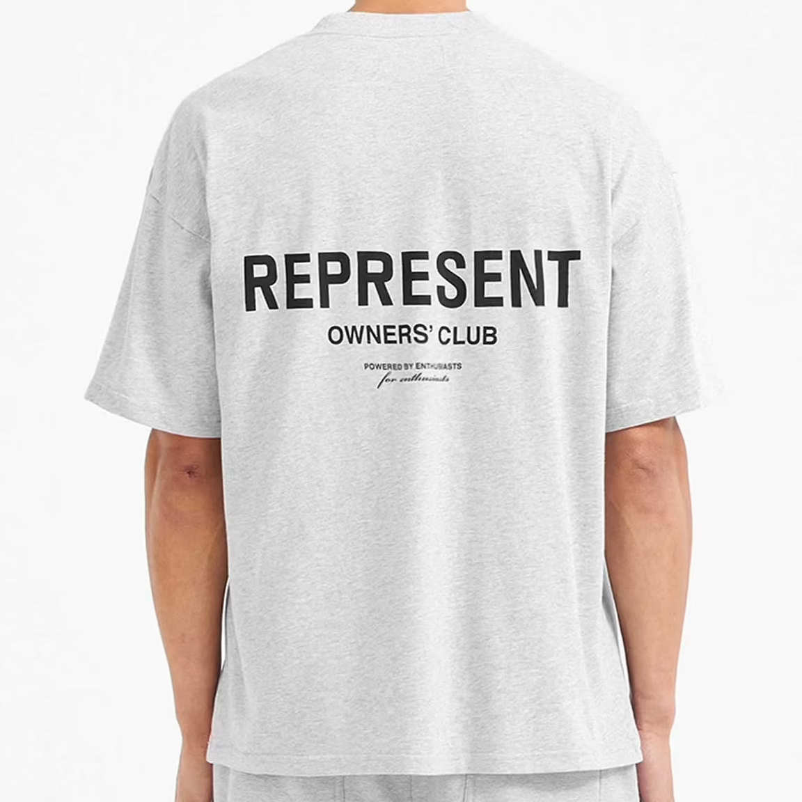Represent Owners Club Logo Tee Ash Grey REPRESENT REPRESENT - originalfook singapore