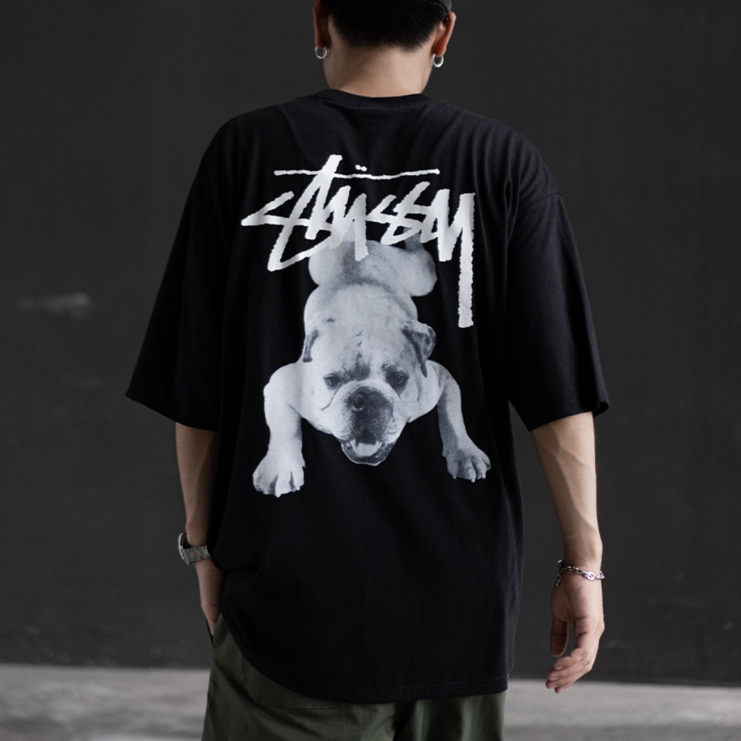 Stussy Bulldog Black Tee - ORIGINALFOOK
