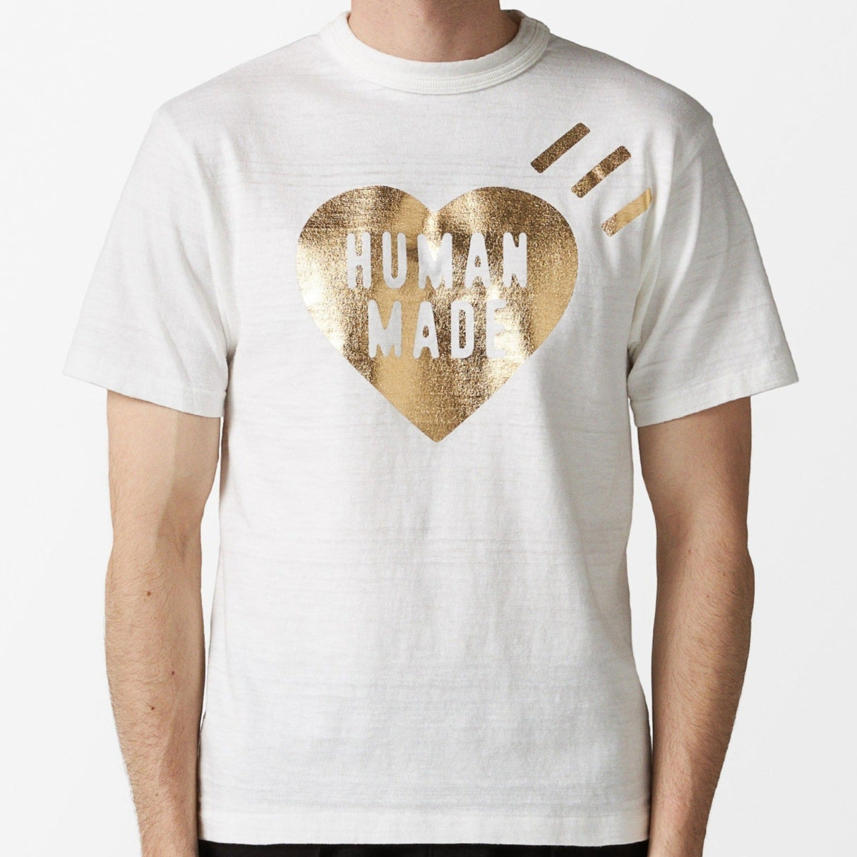 Human Made Metallic Foil Heart Tee White HUMAN MADE HUMAN MADE - originalfook singapore