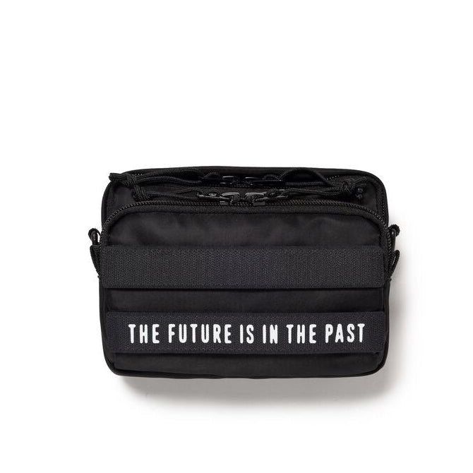 Black Human Made Military Mini Sling Bag with adjustable strap and compact design, ideal for casual daily use.