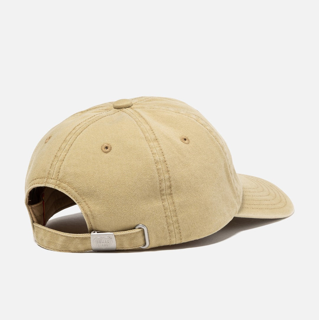 Beige Human Made Heart Logo 6-panel cap, stylish headwear with embroidered logo, casual accessory for everyday wear.