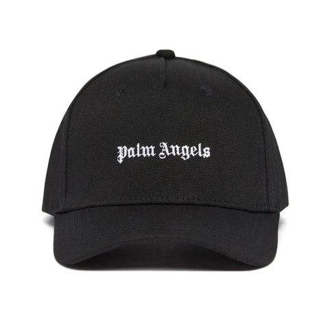 PALM ANGELS Curved Rubberized Logo Baseball Cap Black