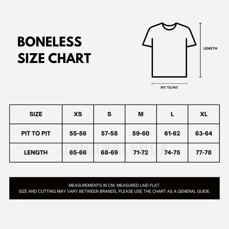 Black Boneless faux denim applique logo tee shirt showing a casual fit with denim-style logo patch on the front.